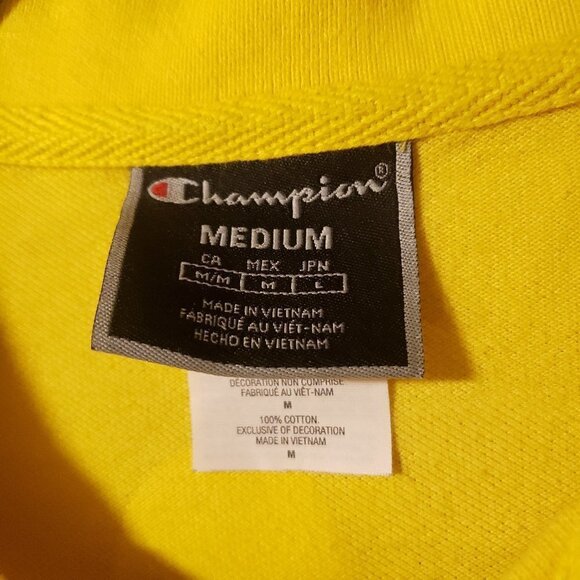 Champion Yellow Polo Shirt with Big C Chenille Logo | Men's M - Picture 5 of 5